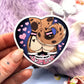 Mutt Slut Furry Heart Sticker (6cm)