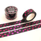 Pink Rose Foil Paw Print Washi Tape (1.5cm x 10m)