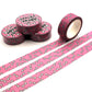 Pink and White Dog Bones Print Washi Tape (1.5cm x 10m)