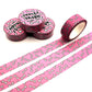 Pink and White Dog Bones Print Washi Tape (1.5cm x 10m)