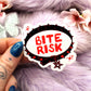 Bite Risk Black Red Collar Sticker (60mm)