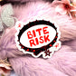Bite Risk Black Red Collar Sticker (60mm)