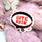 Bite Risk Black Red Collar Sticker (60mm)