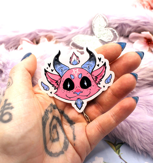 Trans Pride Coloured Baphomet Sticker (6cm)