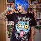 Kpop Demon Hunters Derpy Tiger No Thoughts Head Empty Black T-shirt (S-4XL)