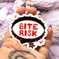 Bite Risk Black Red Collar Sticker (60mm)
