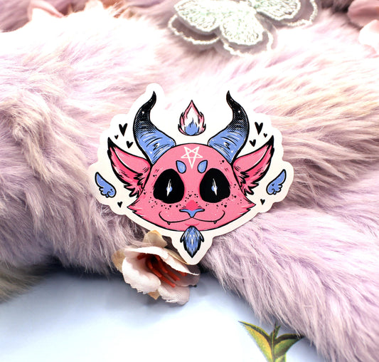 Trans Pride Coloured Baphomet Sticker (6cm)