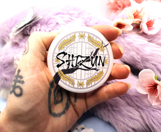 Erha Shizun Large Circular Badge (58mm) - Danmei Inspired Husky and his White Cat Shizun Rou Bao Bu Chi Rou Meatbun Doesn't Eat Meat