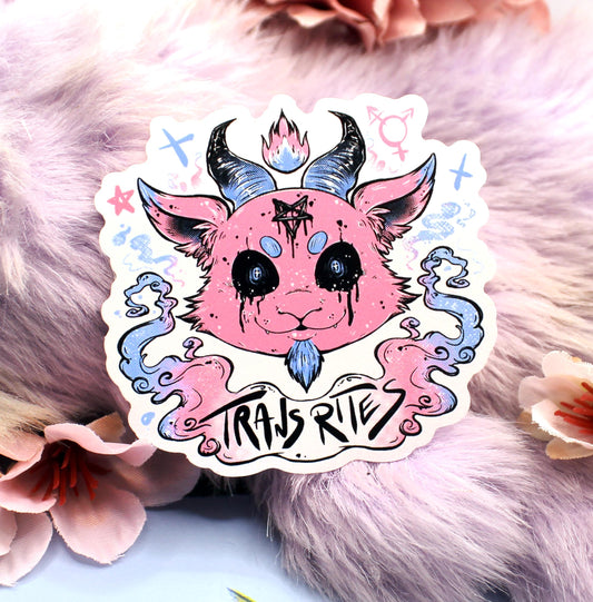 Trans Rites Baphomet Transgender Pride Sticker (6cm)