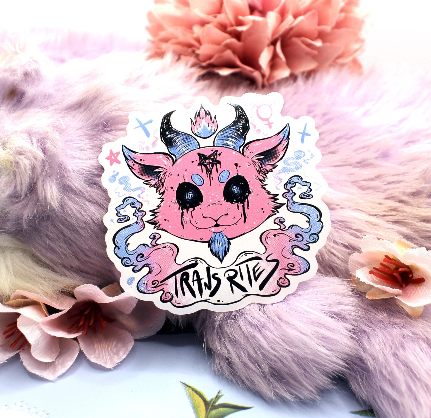 Trans Rites Baphomet Transgender Pride Sticker (6cm)