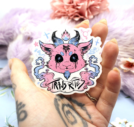 Trans Rites Baphomet Transgender Pride Sticker (6cm)