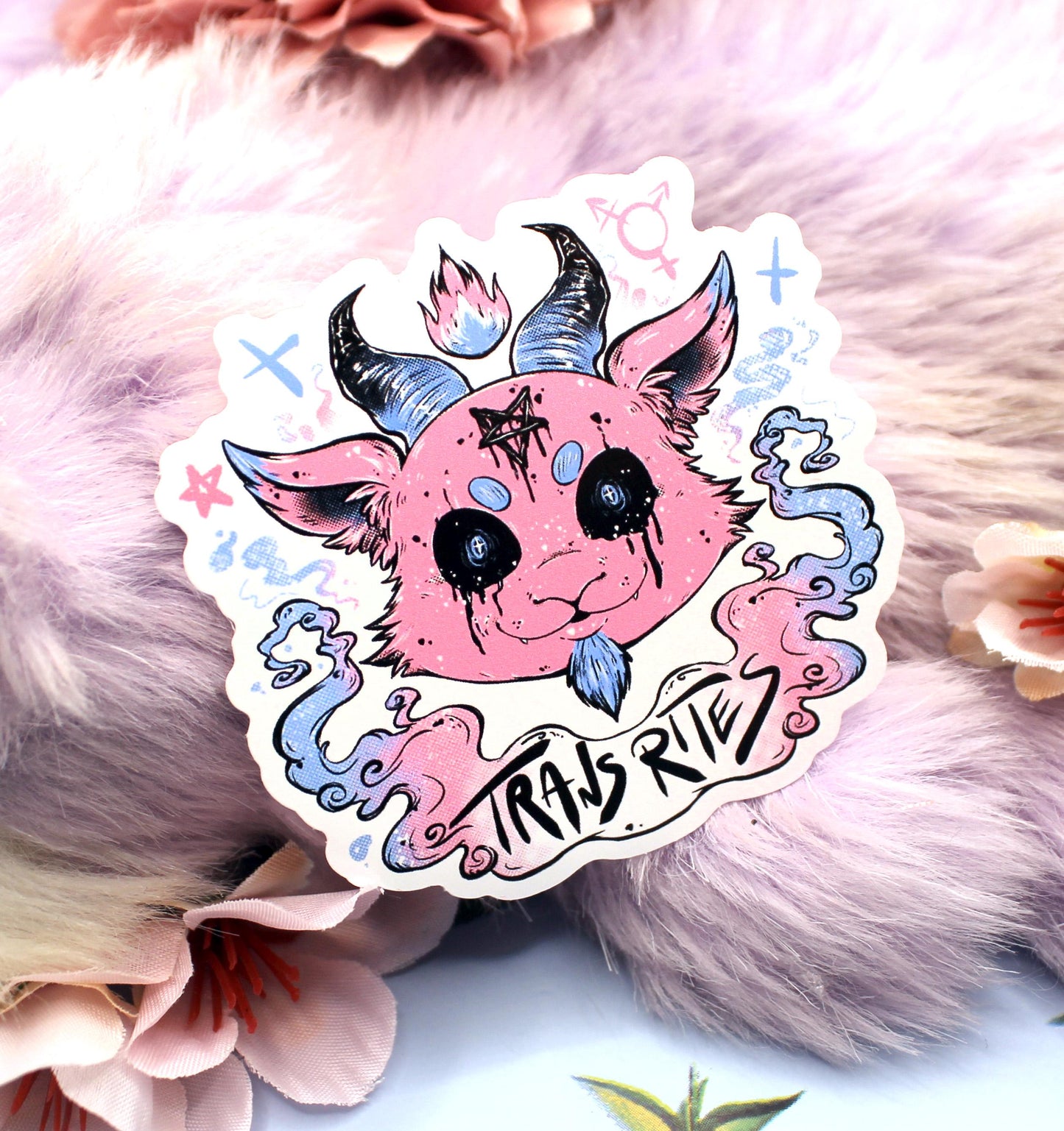 Trans Rites Baphomet Transgender Pride Sticker (6cm)