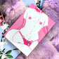Furry Femboy Pink and White Fox A6 Print