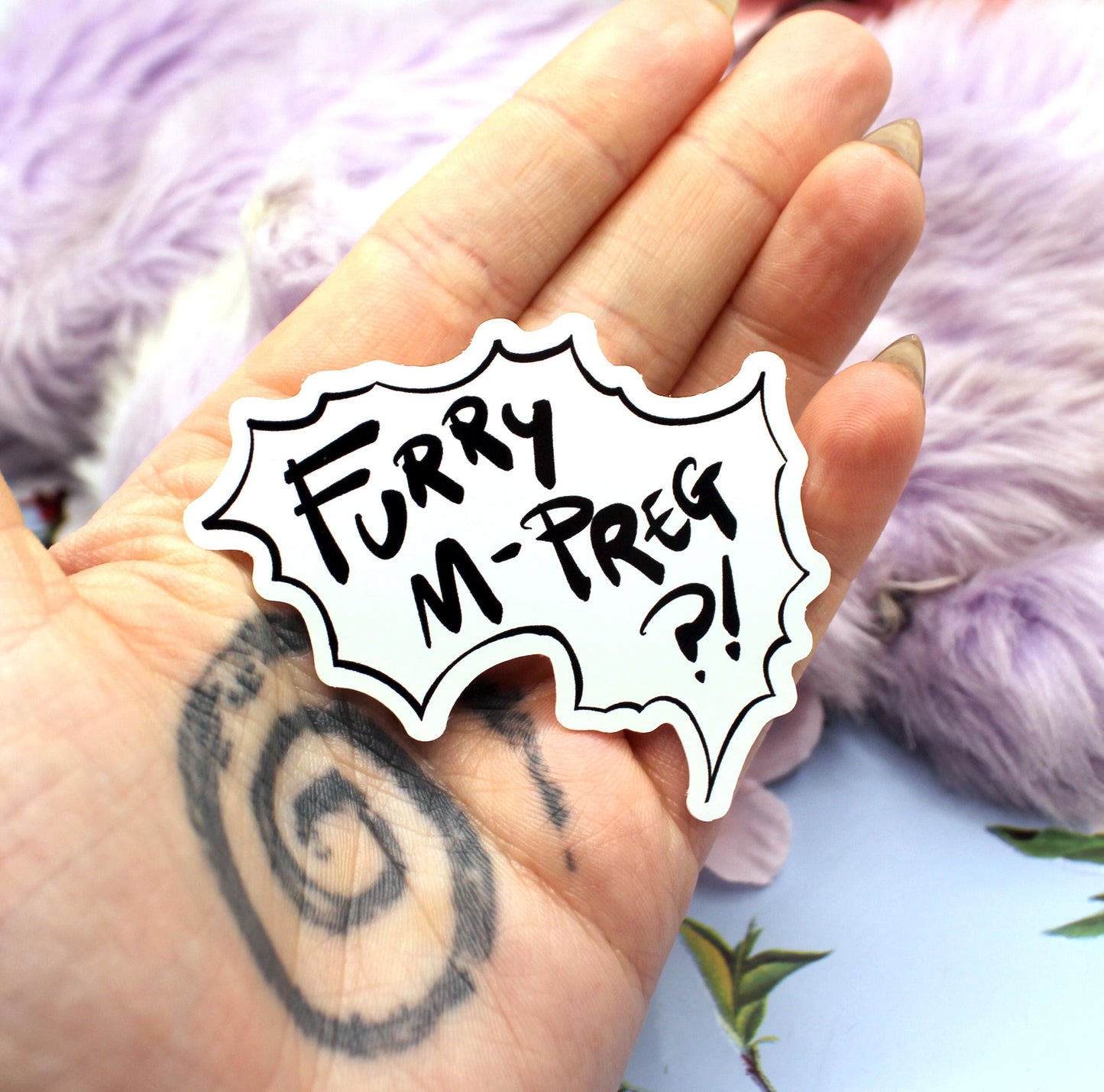 Furry M-Preg?! Speechbubble Sticker (6cm)