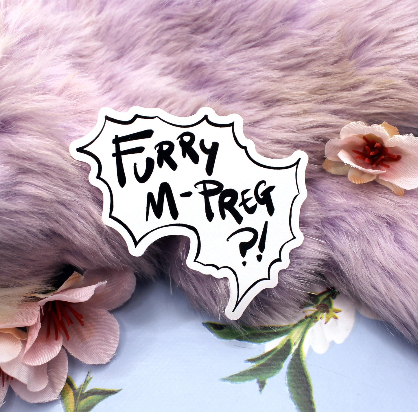 Furry M-Preg?! Speechbubble Sticker (6cm)