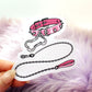 Pink Dog Collar and Lead Sticker (7cm)
