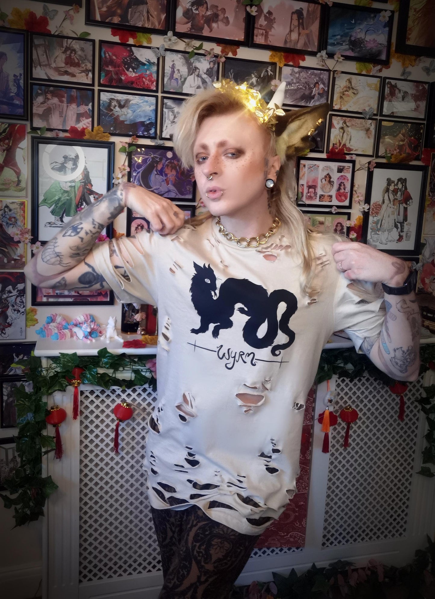 Black Wyrm on Sand T-shirt (Sizes: S-4XL)