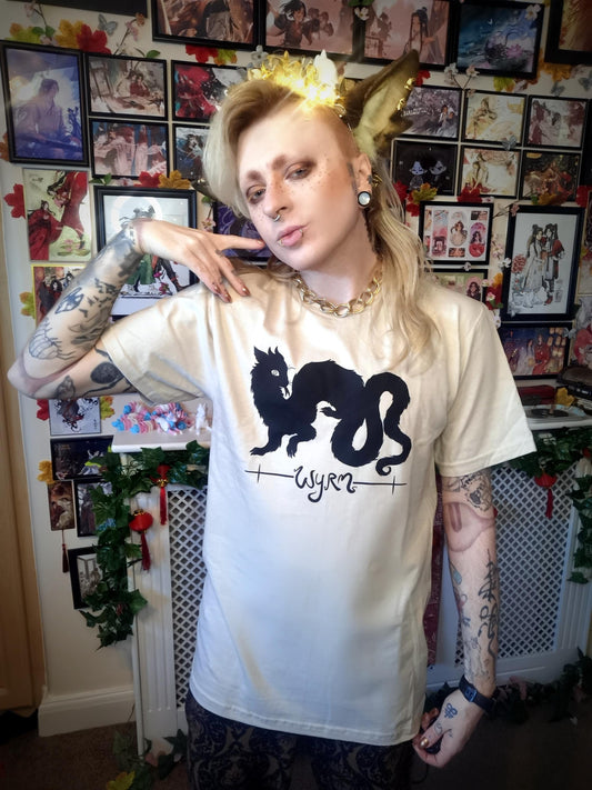 Black Wyrm on Sand T-shirt (Sizes: S-4XL)