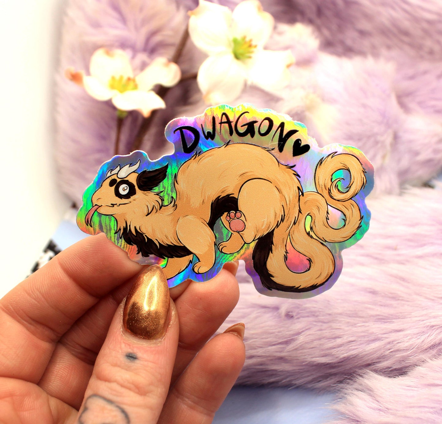 Dwagon Holographic Sticker (6cm) Variant A - The Nightingale Dragon Series