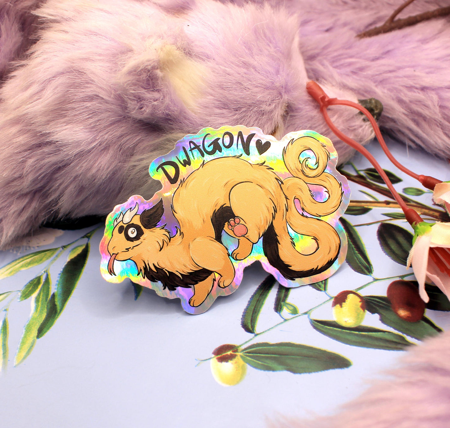 Dwagon Holographic Sticker (6cm) Variant A - The Nightingale Dragon Series