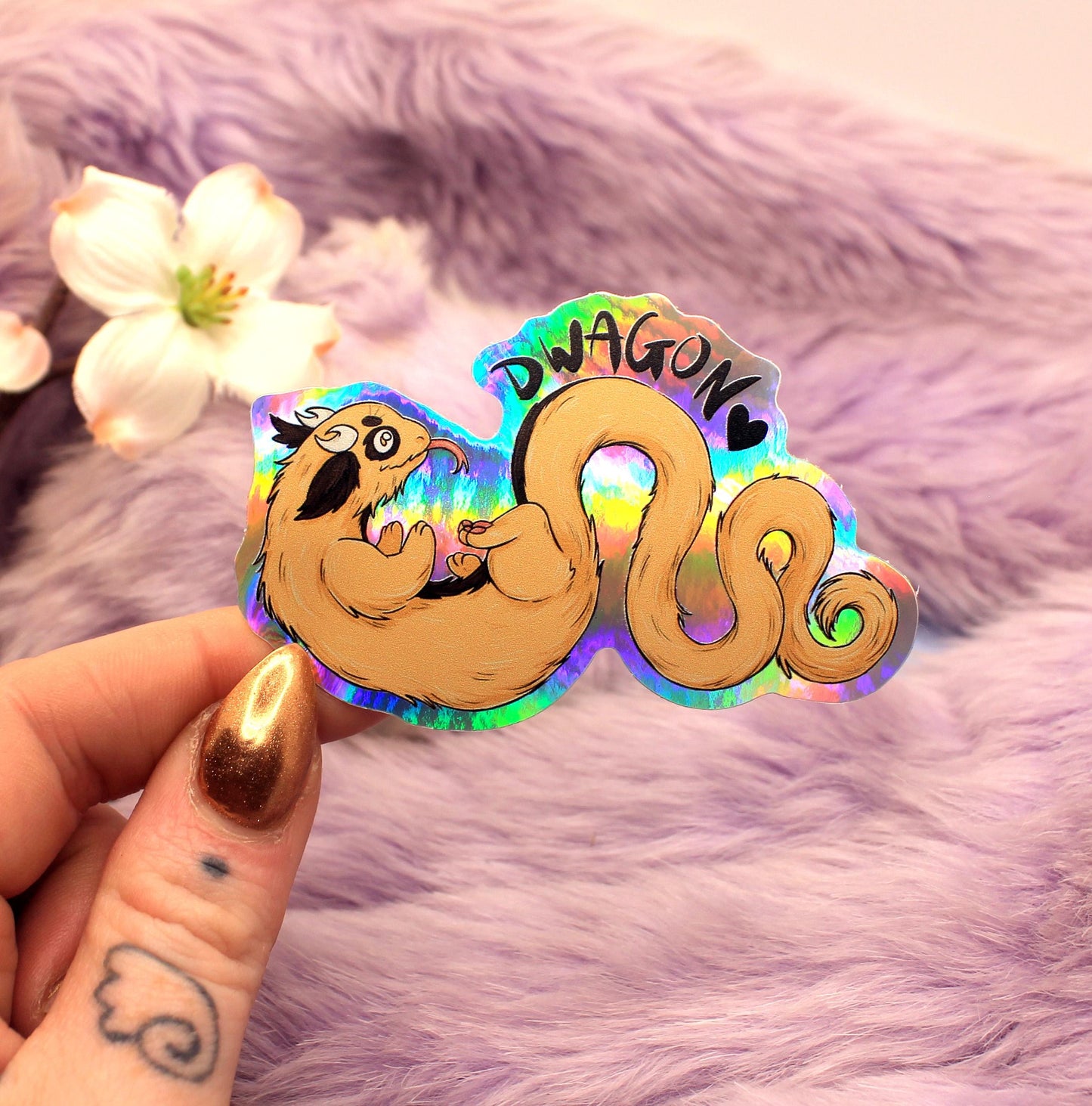 Dwagon Holographic Sticker (6cm) Variant B - The Nightingale Dragon Series