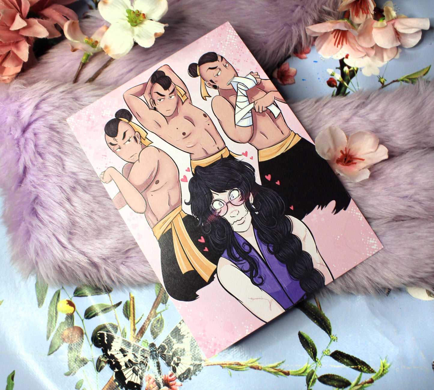 Tomar and Ginzin Sparring Blush A6 Print - The Nightingale Dragon Series