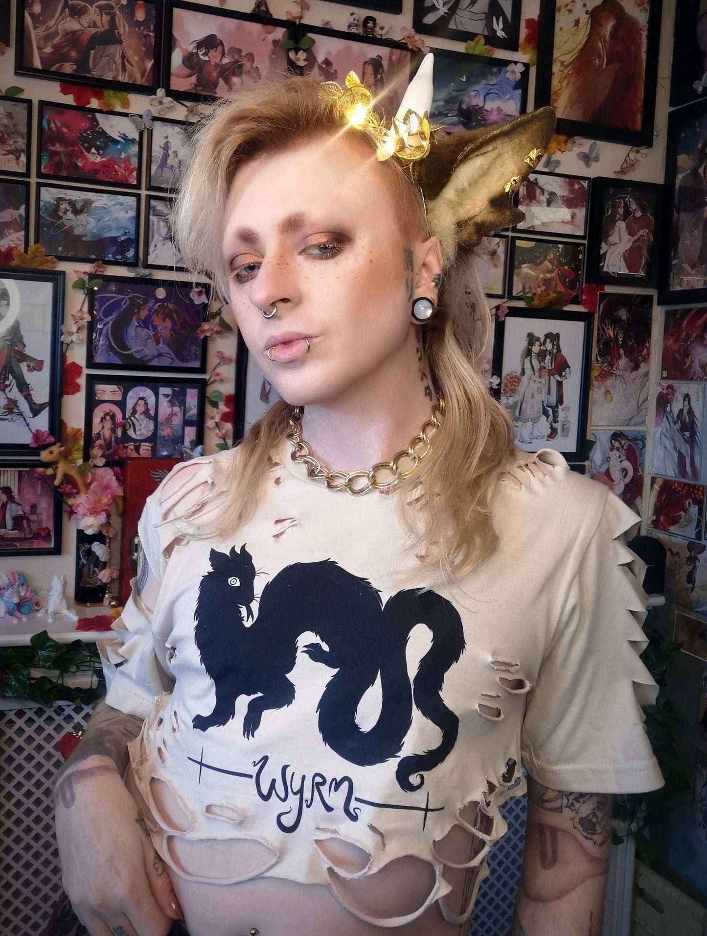 Black Wyrm on Sand T-shirt (Sizes: S-4XL)