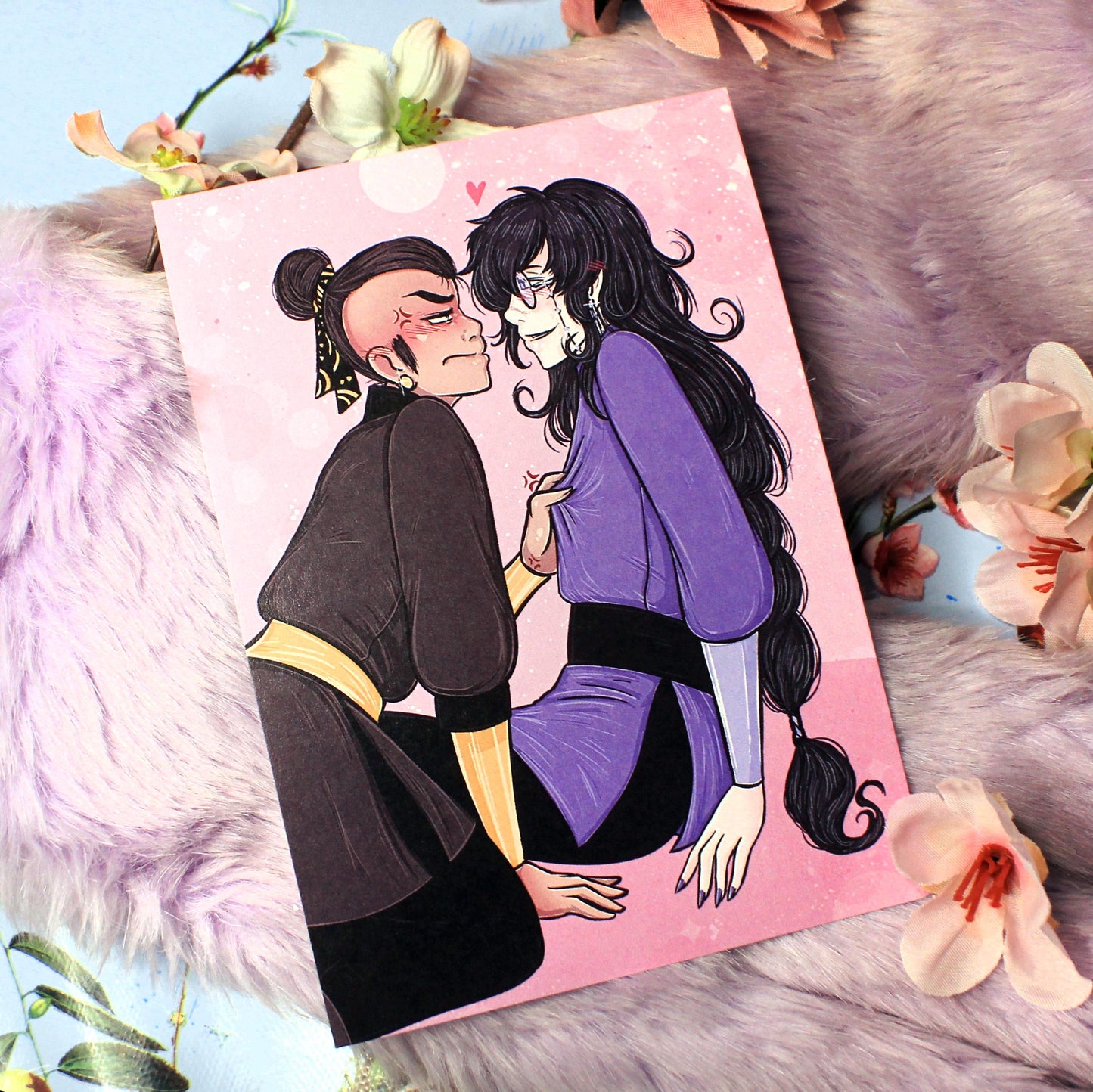 Tomar and Ginzin Flirting Close Up A6 Print - The Nightingale Dragon Series