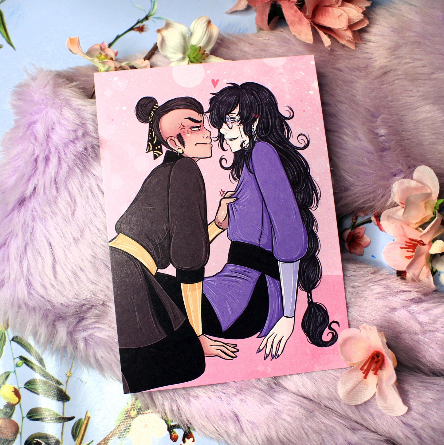 Tomar and Ginzin Flirting Close Up A6 Print - The Nightingale Dragon Series