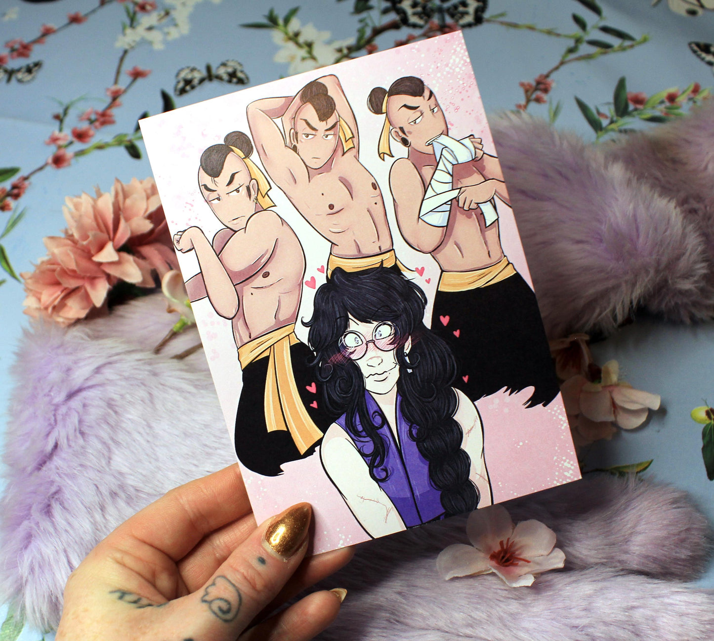 Tomar and Ginzin Sparring Blush A6 Print - The Nightingale Dragon Series