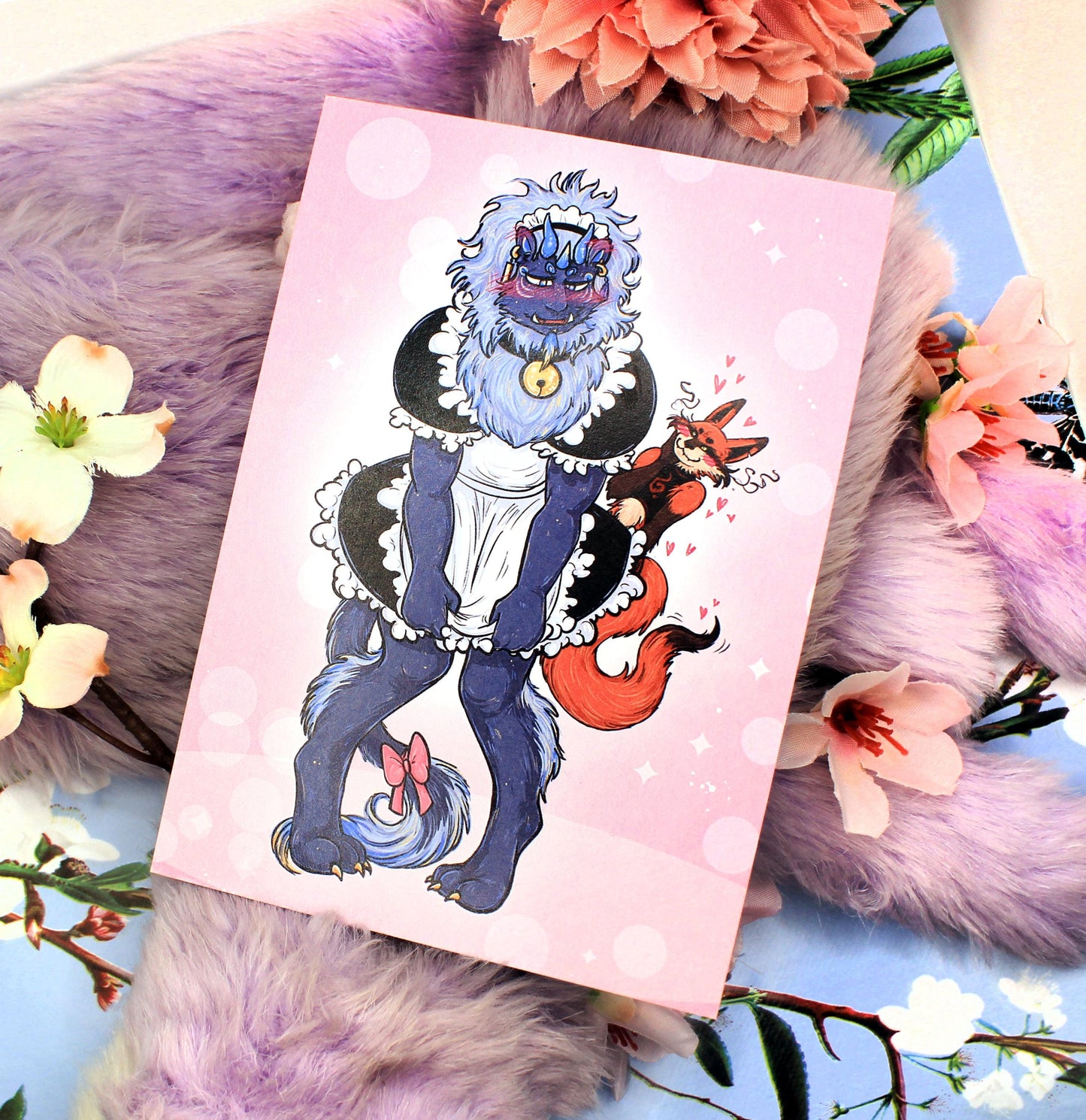 Maid Outfit Sunshine & Mushrooms A6 Print - The Nightingale Dragon Series