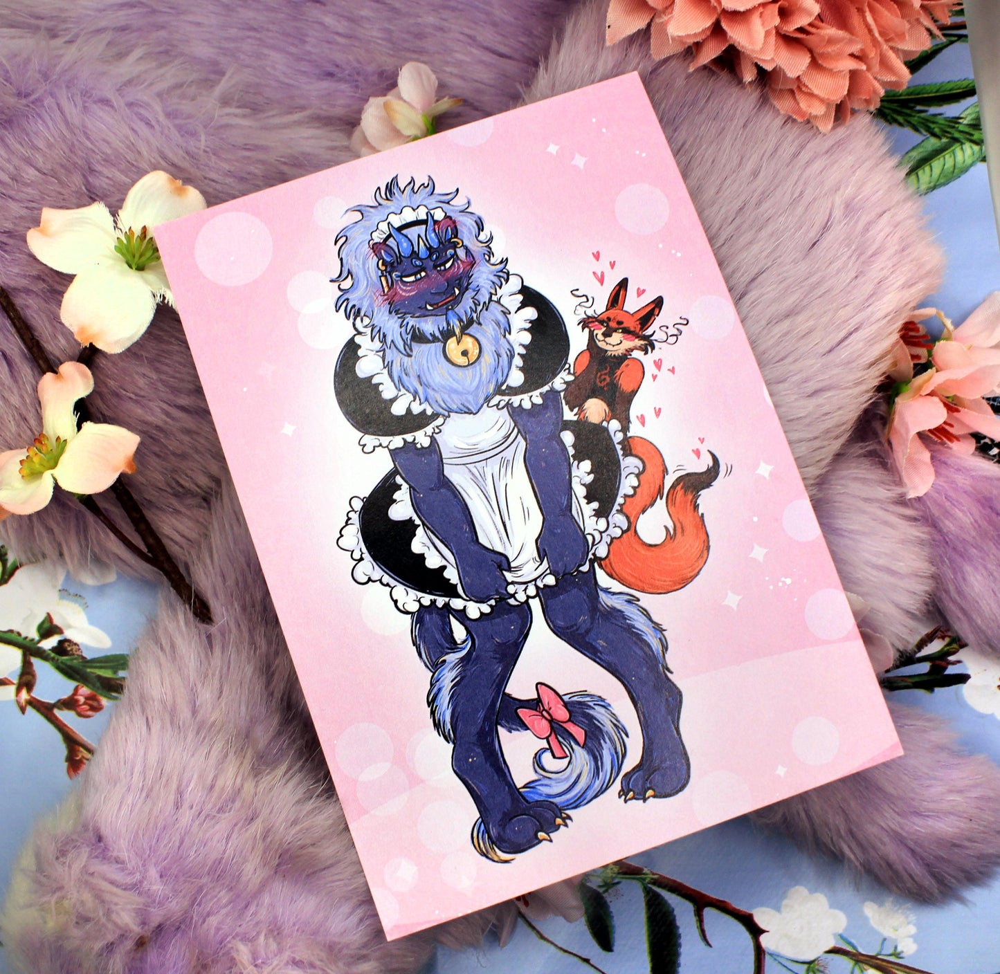 Maid Outfit Sunshine & Mushrooms A6 Print - The Nightingale Dragon Series