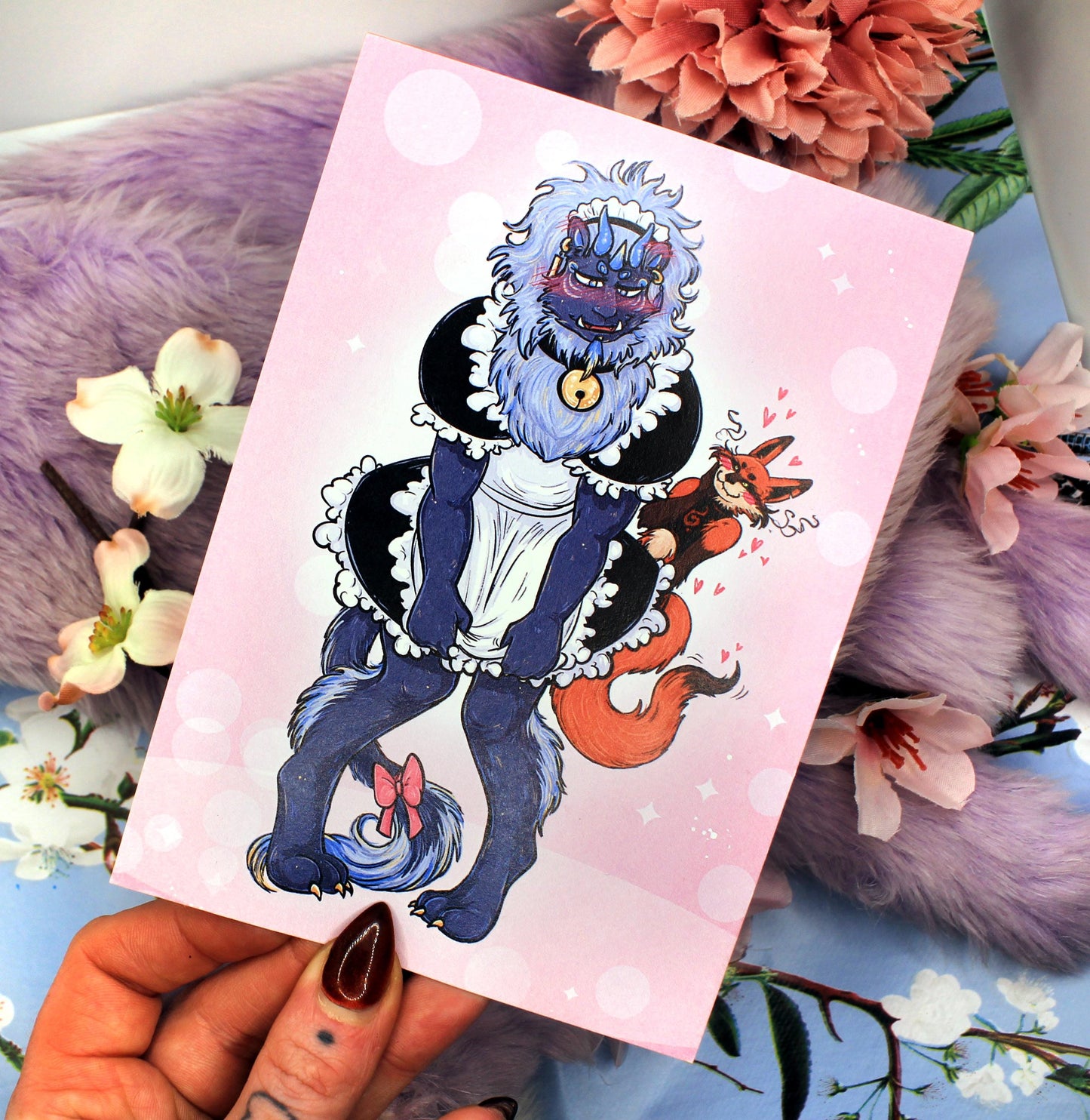 Maid Outfit Sunshine & Mushrooms A6 Print - The Nightingale Dragon Series