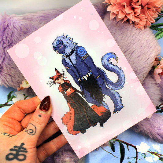 Beast On a Leash Sunshine & Mushrooms A6 Print - The Nightingale Dragon Series