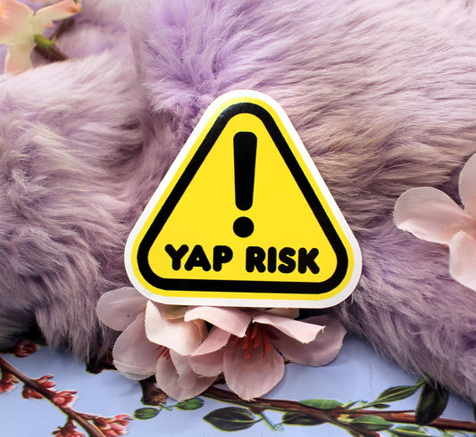 Yap Risk Yellow Warning Sign Sticker (60mm)