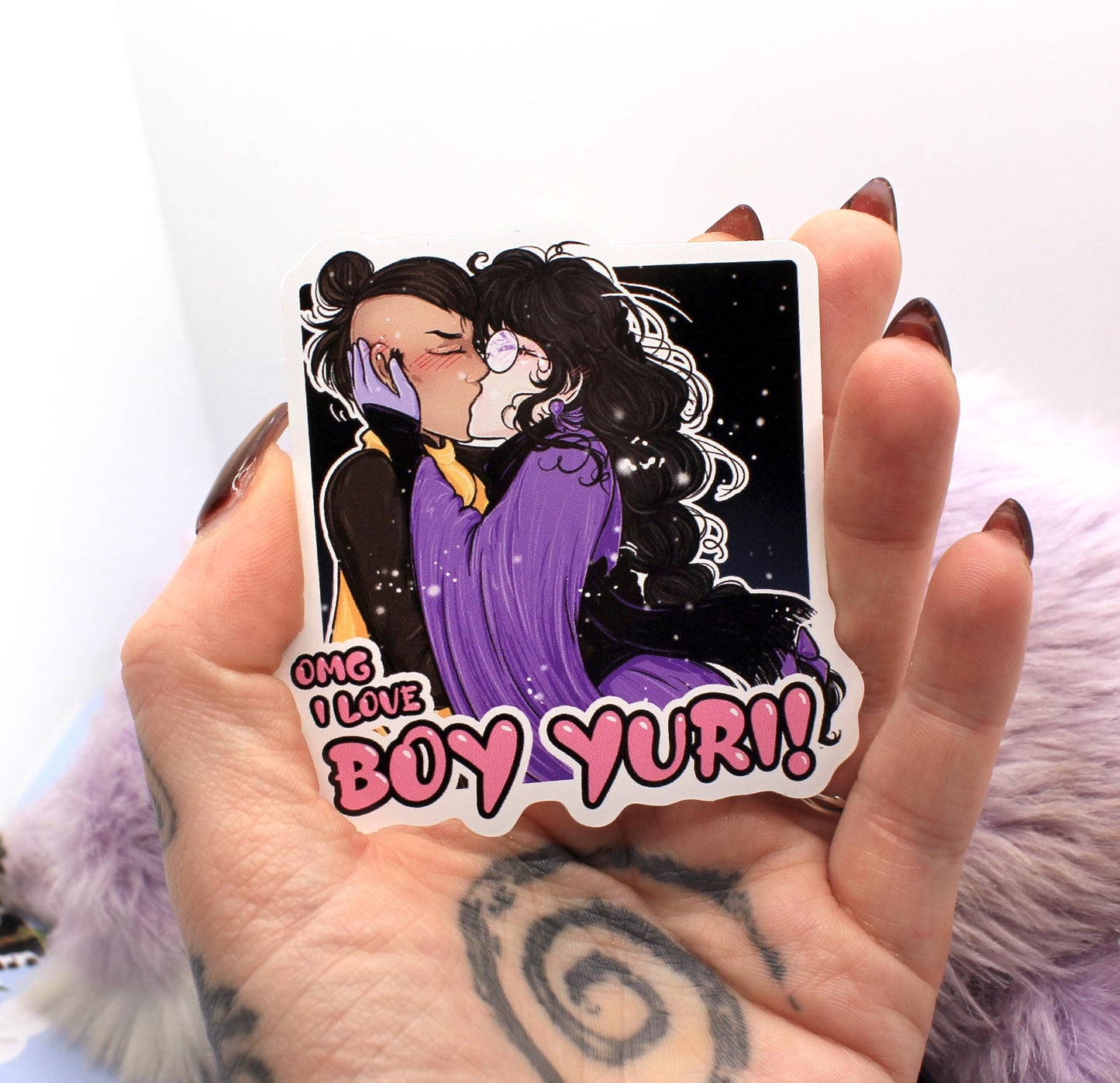 OMG I love Boy Yuri! Sticker (7cm) - The Nightingale Dragon Series