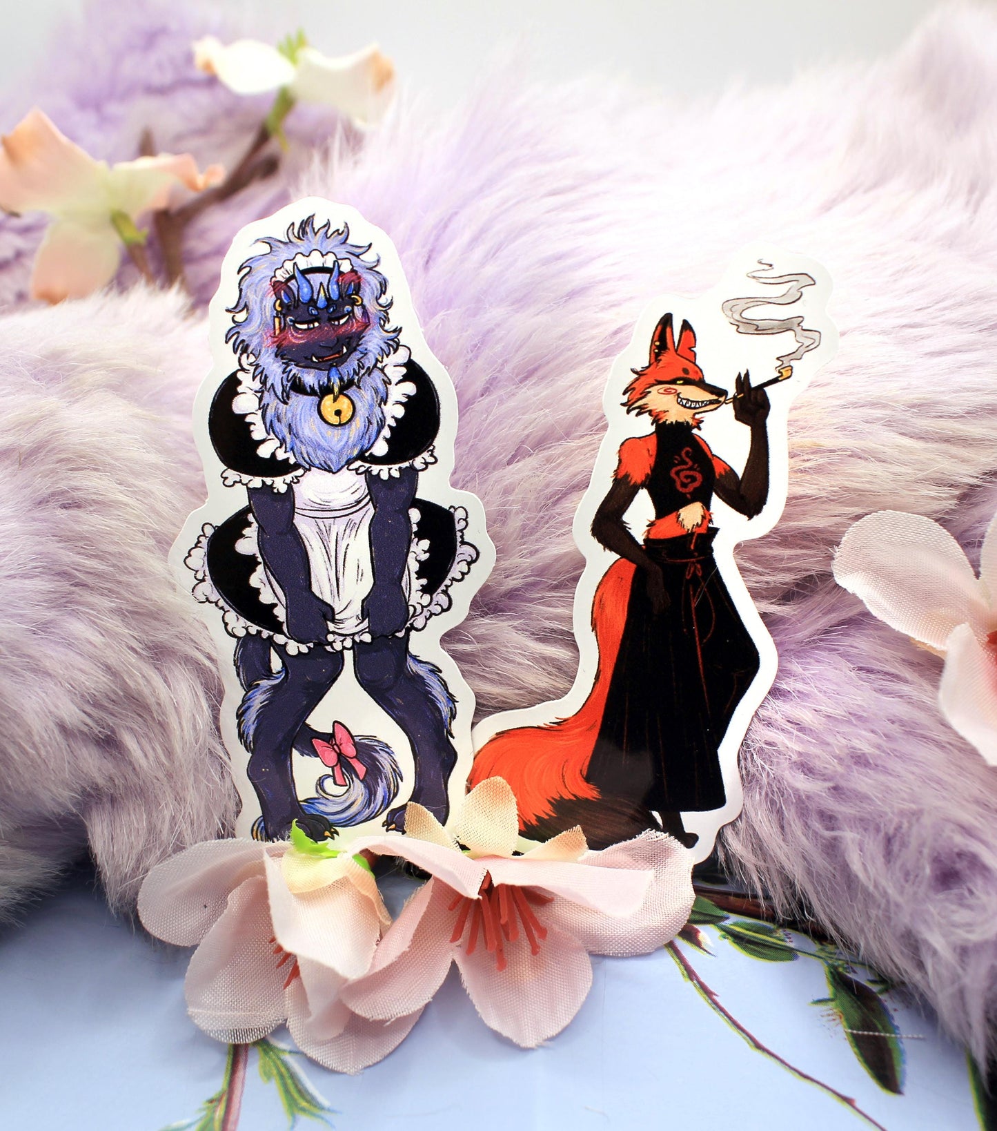 Enohki Smoking Fox Sticker (8cm) - The Nightingale Dragon Series