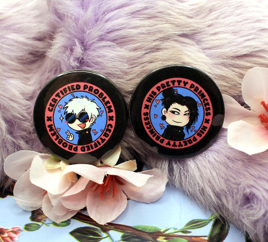 Jujutsu Kaisan Gojou and Geto Circular 2-Badge Set (38mm)