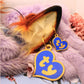 Blue and Gold Plush Teddy Bear Style Fursuit Ear Tags (2 Sizes)