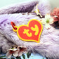 Yellow and Red Plush Teddy Bear Style Fursuit Ear Tags (2 Sizes)
