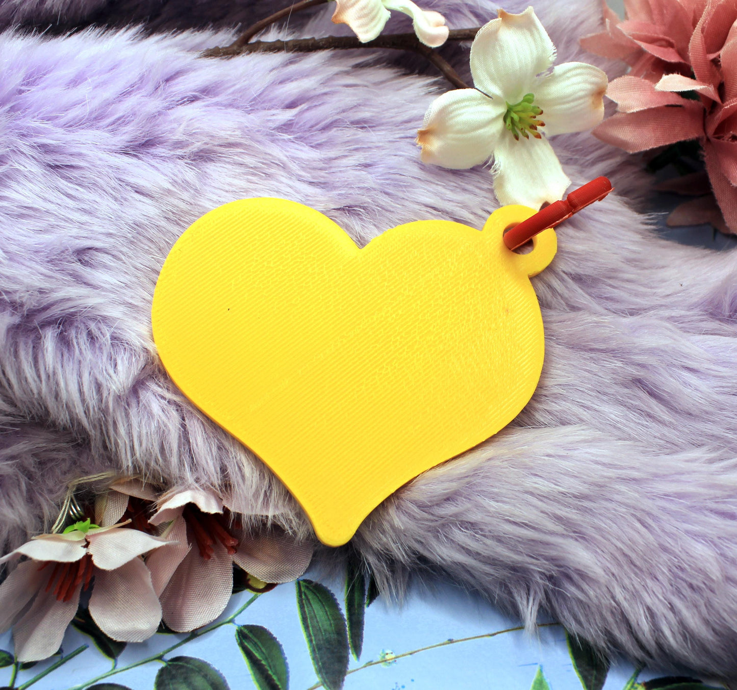 Yellow and Red Plush Teddy Bear Style Fursuit Ear Tags (2 Sizes)