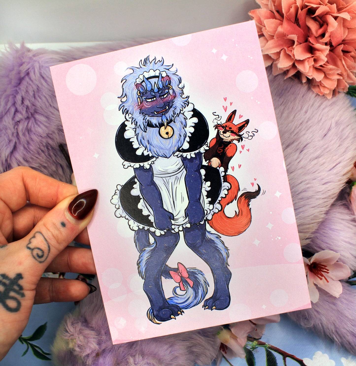 Maid Outfit Sunshine & Mushrooms A6 Print - The Nightingale Dragon Series