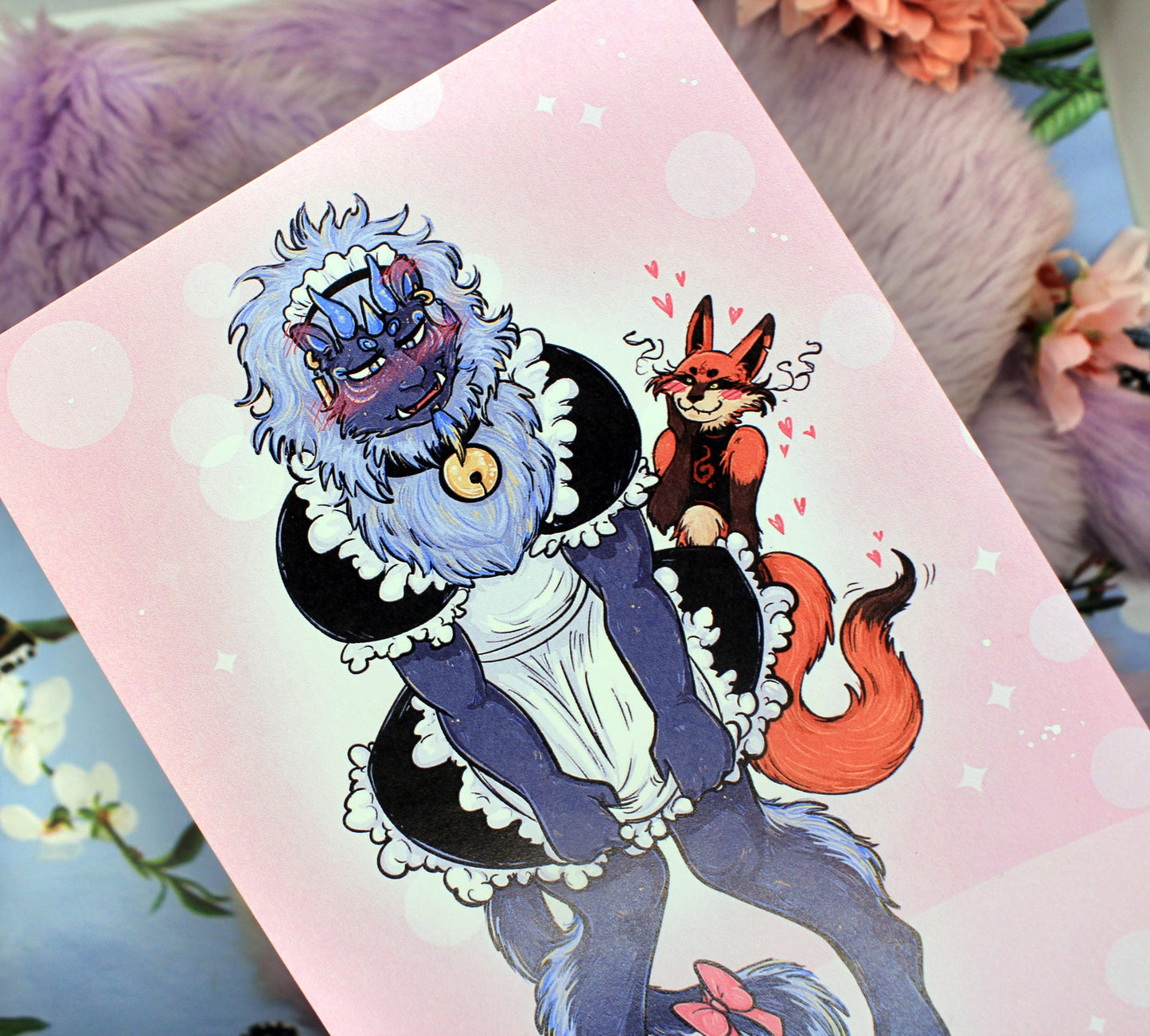 Maid Outfit Sunshine & Mushrooms A6 Print - The Nightingale Dragon Series