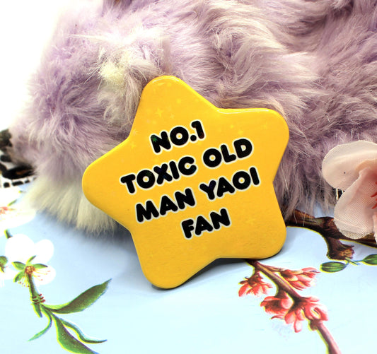 No.1 Toxic Old Man Yaoi Gold Star Badge (55mm)