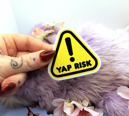 Yap Risk Yellow Warning Sign Sticker (60mm)