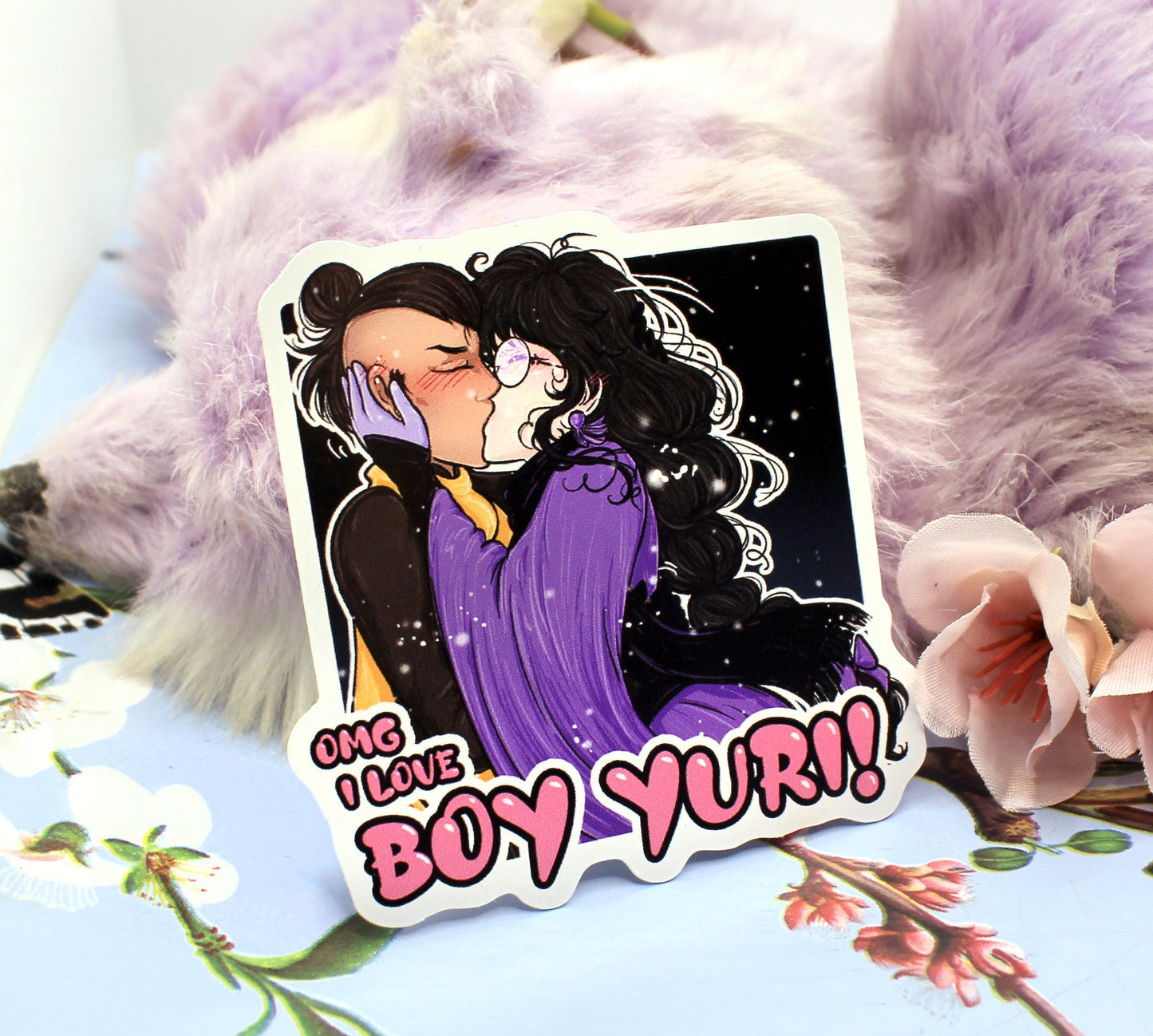 OMG I love Boy Yuri! Sticker (7cm) - The Nightingale Dragon Series