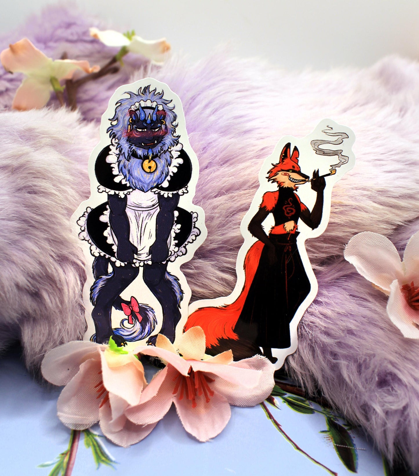 Enohki Smoking Fox Sticker (8cm) - The Nightingale Dragon Series