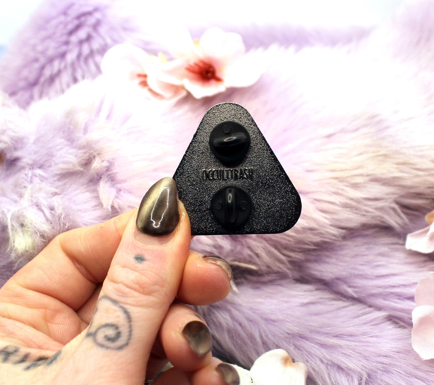 Bite Risk Warning Triangle Enamel Pin (A Grade, Hard, Black Nickel)