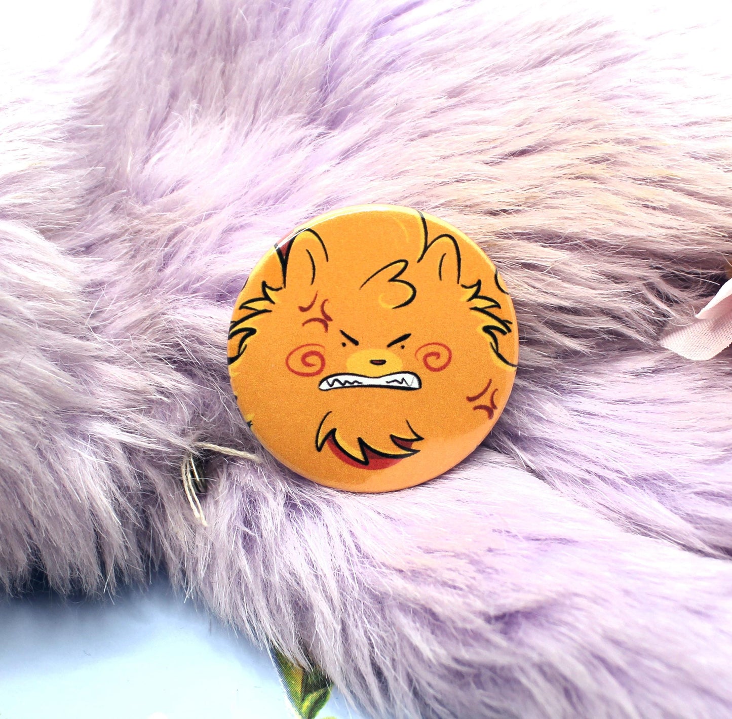 Angry Pombon Puppy Pokemon Circular Badge (38mm)