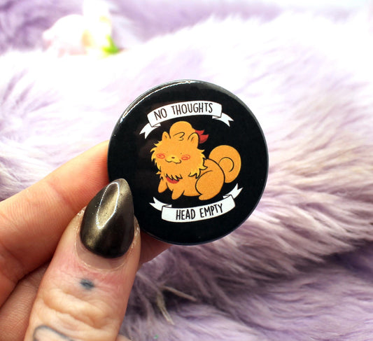 No Thoughts Head Empty Pombon Puppy Pokemon Circular Badge (38mm)
